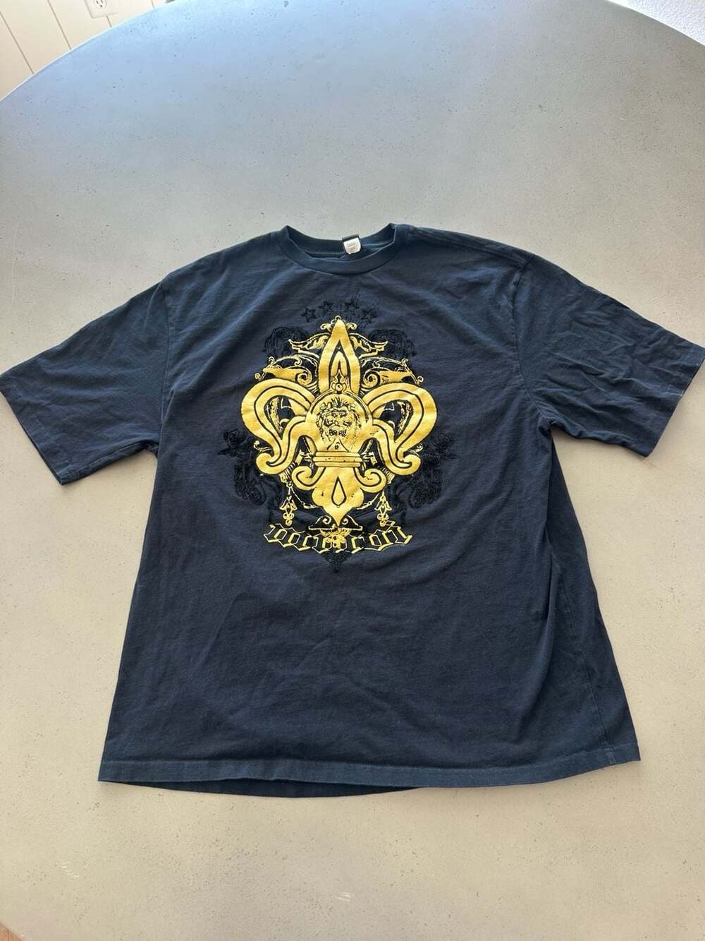 Vintage Re:Verb Doctrine Graphic T-Shirt Fleur-de-lis Lion Print